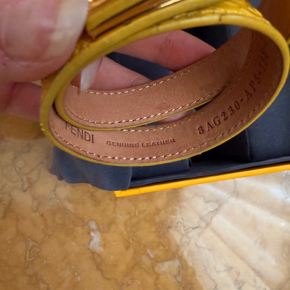 Fendi Yellow Python Snakeskin Double-Wrap Bracele… - image 5